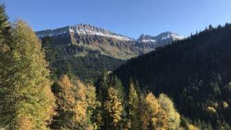 Aussicht vom Naturfreundehaus Schrattenblick in Wiggen