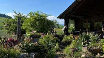 Aussicht auf Garten und Unterkunft in Reisiswil